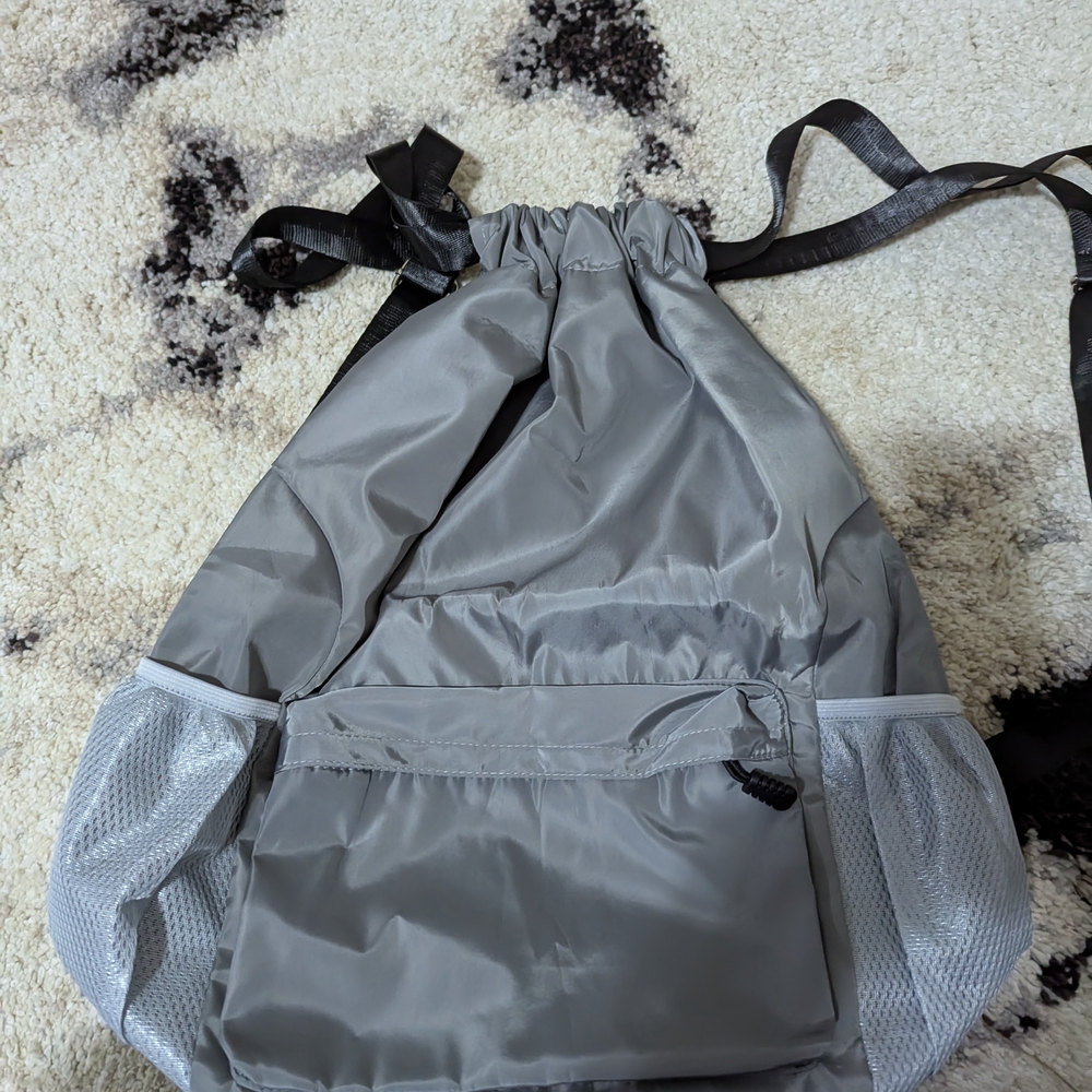 Gray Drawstring Backpack - image 1